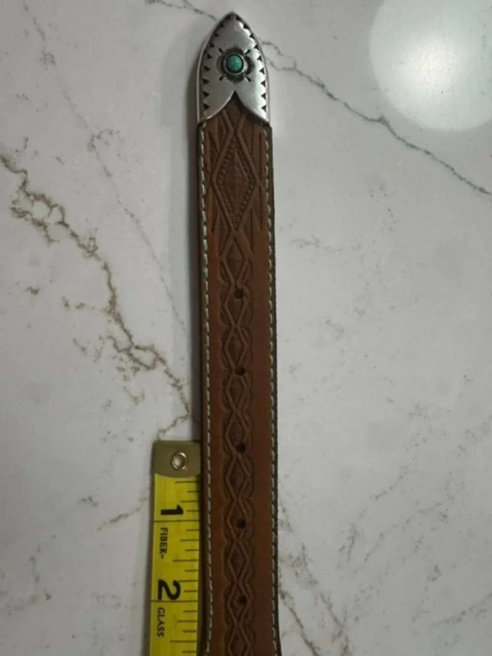 Tony Lama Dakota Women's Tooled Leather Western Belt Brown | XL